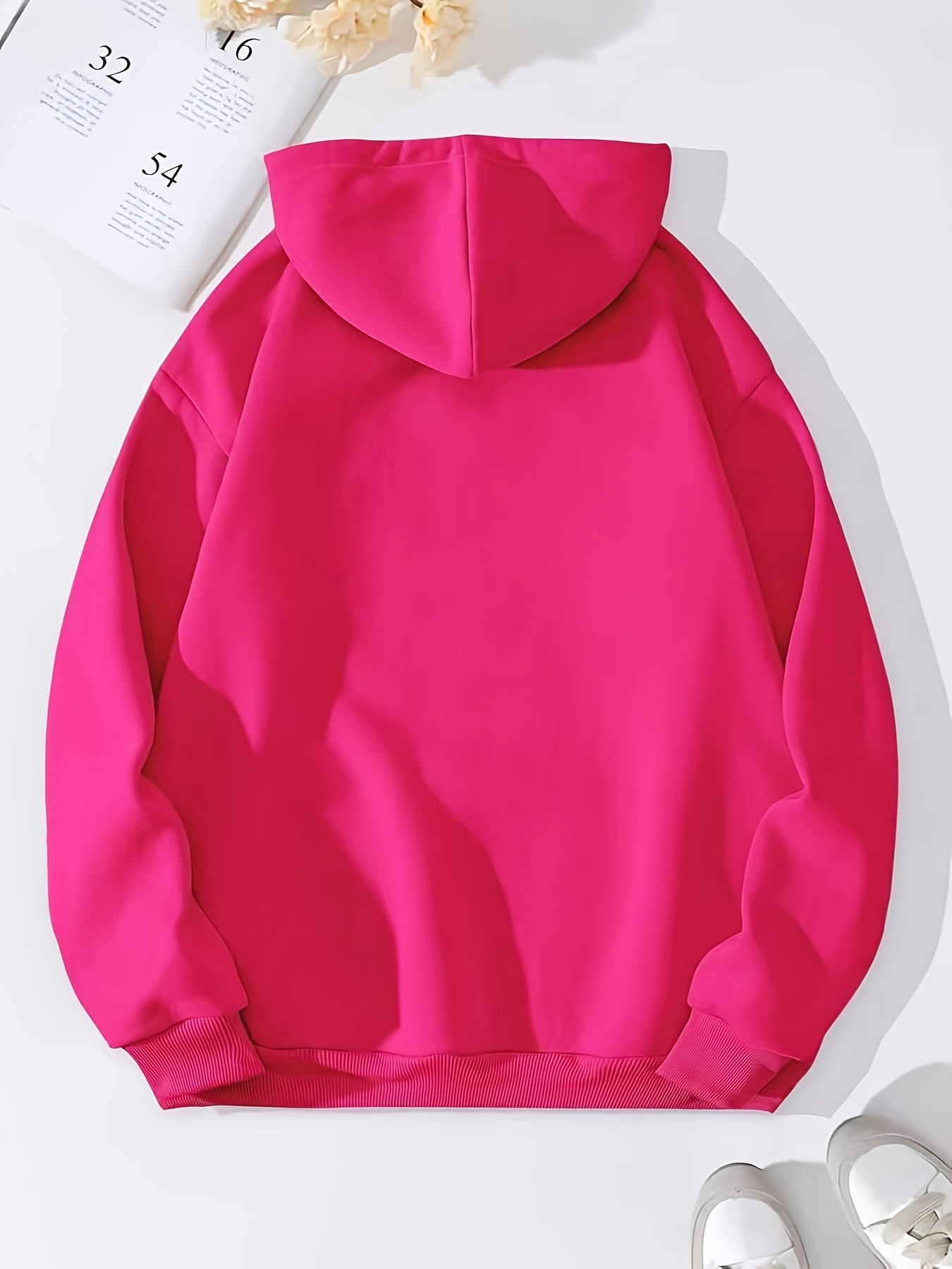 letter number print kangaroo pocket hoodie casual long sleeve drawstring hoodies sweatshirt womens clothing details 6