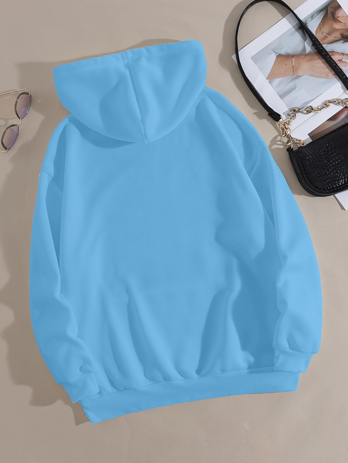 white thermal hoodies long sleeve casual sweatshirt for fall winter womens clothing details 3