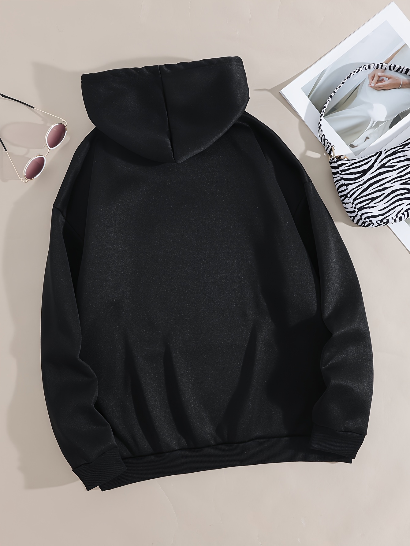 white thermal hoodies long sleeve casual sweatshirt for fall winter womens clothing details 15
