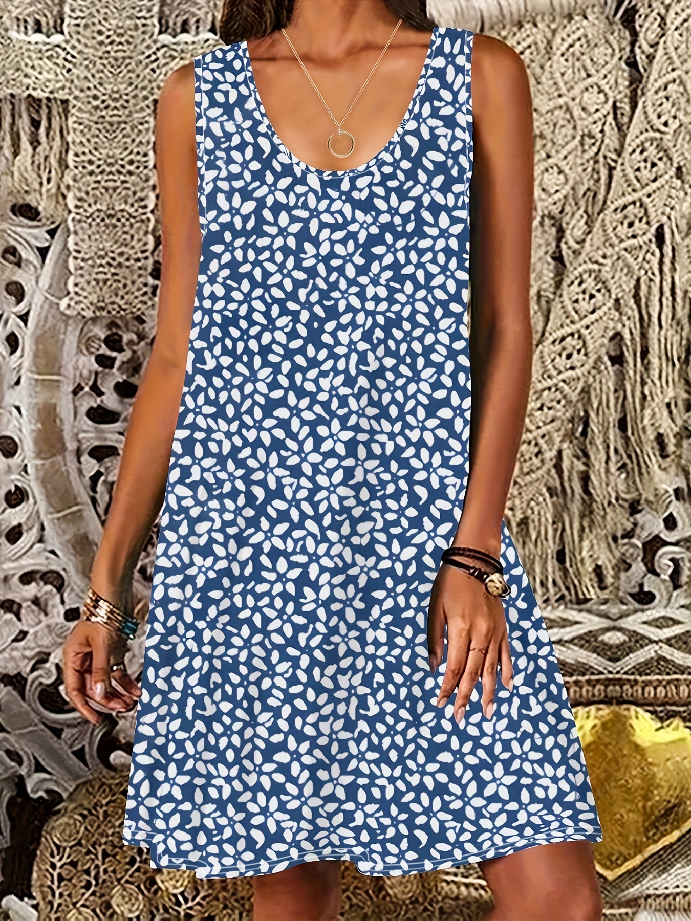 summer sleeveless dress random print casual dress womens clothing details 10