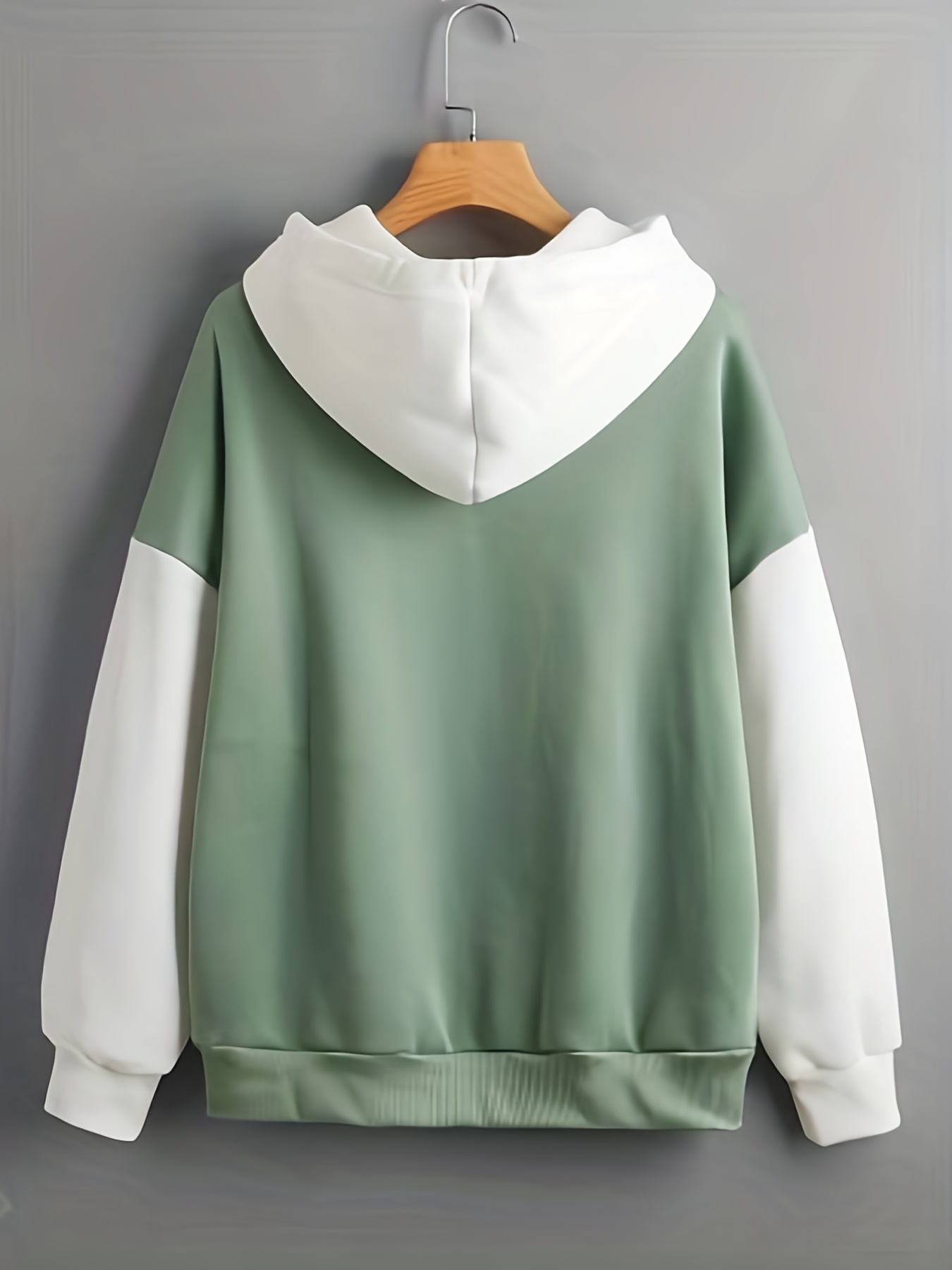 color block letter print hoodies casual drawstring long sleeve sweatshirt womens clothing details 6