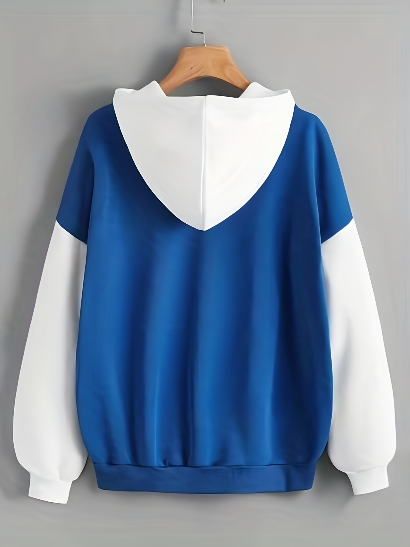 color block letter print hoodies casual drawstring long sleeve sweatshirt womens clothing details 9