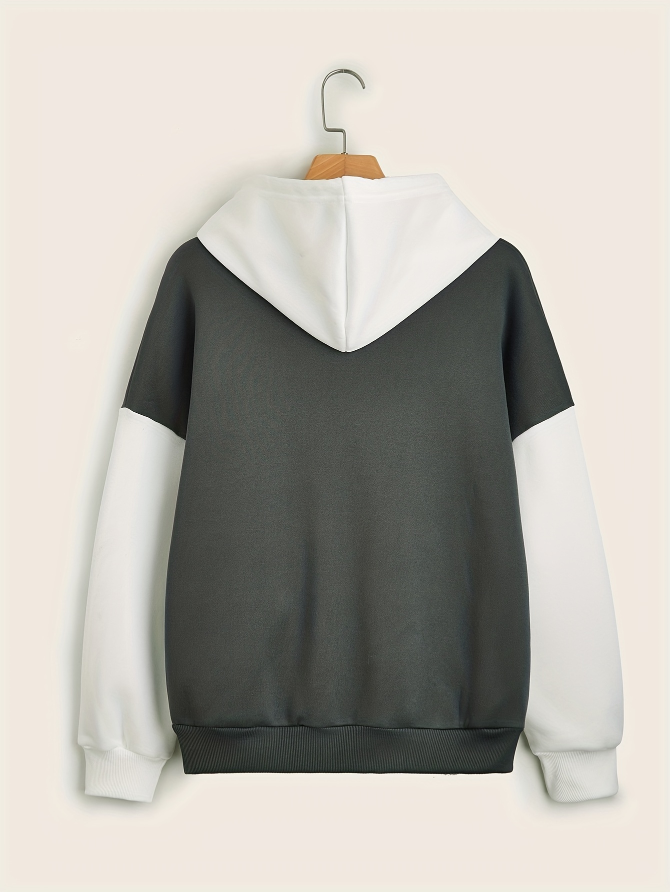 color block letter print hoodies casual drawstring long sleeve sweatshirt womens clothing details 14