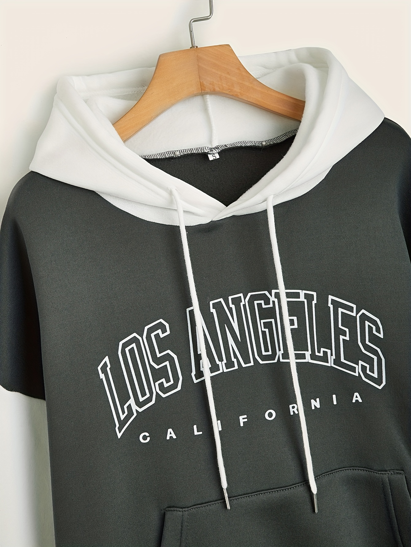 color block letter print hoodies casual drawstring long sleeve sweatshirt womens clothing details 15