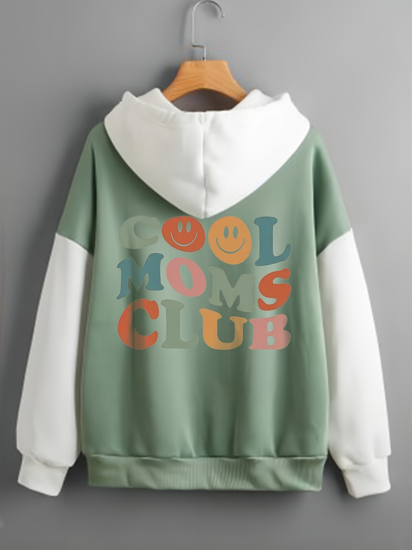 color block simple hoodies casual drawstring long sleeve kangaroo pocket sweatshirt womens clothing details 4